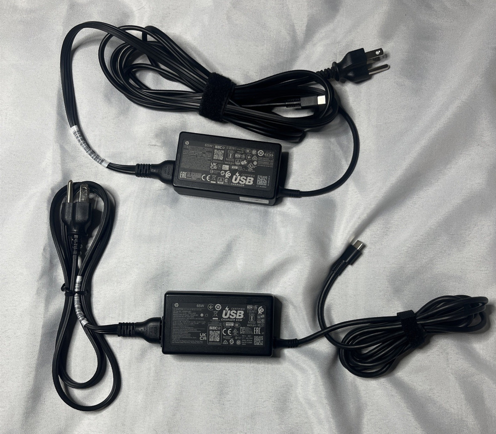Lot Of 2 Genuine HP USB-C 65W Charger AC Power Adapter L65505-003 L65505-001 OEM